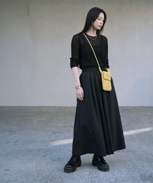 STYLE DELI(スタイルデリ)の「【BLK001】ライトメッシュインナートップス(Tシャツ/カットソー・レディース・ブラック/アイボリー・FREE)」の4枚目の写真