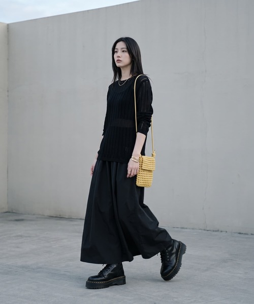 STYLE DELI(スタイルデリ)の「【BLK001】ライトメッシュインナートップス(Tシャツ/カットソー・レディース・ブラック/アイボリー・FREE)」の6枚目の写真