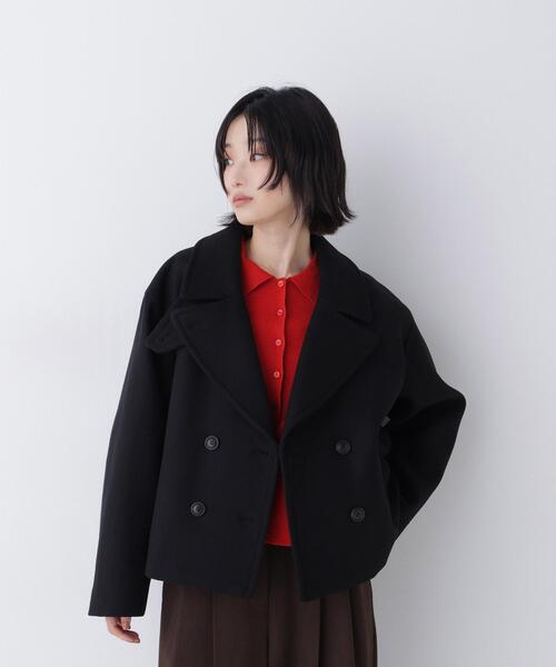 NATURAL BEAUTY BASIC(ナチュラルビューティーベーシック)の「【FABRICA】ショートPコート(ピーコート・レディース・ダークブラウン/ブラック/キャメル・FREE)」の5枚目の写真
