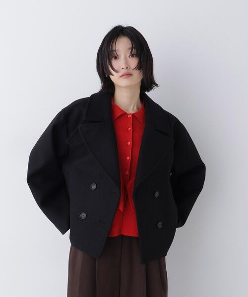 NATURAL BEAUTY BASIC(ナチュラルビューティーベーシック)の「【FABRICA】ショートPコート(ピーコート・レディース・ダークブラウン/ブラック/キャメル・FREE)」の7枚目の写真
