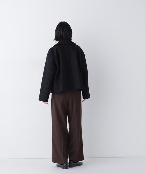 NATURAL BEAUTY BASIC(ナチュラルビューティーベーシック)の「【FABRICA】ショートPコート(ピーコート・レディース・ダークブラウン/ブラック/キャメル・FREE)」の8枚目の写真