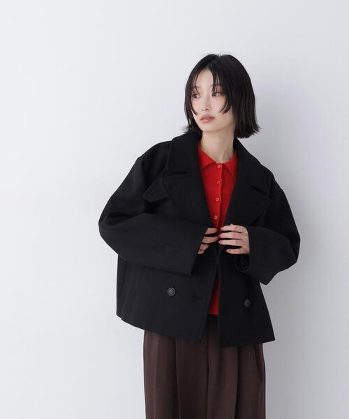 NATURAL BEAUTY BASIC(ナチュラルビューティーベーシック)の「【FABRICA】ショートPコート(ピーコート・レディース・ダークブラウン/ブラック/キャメル・FREE)」の9枚目の写真