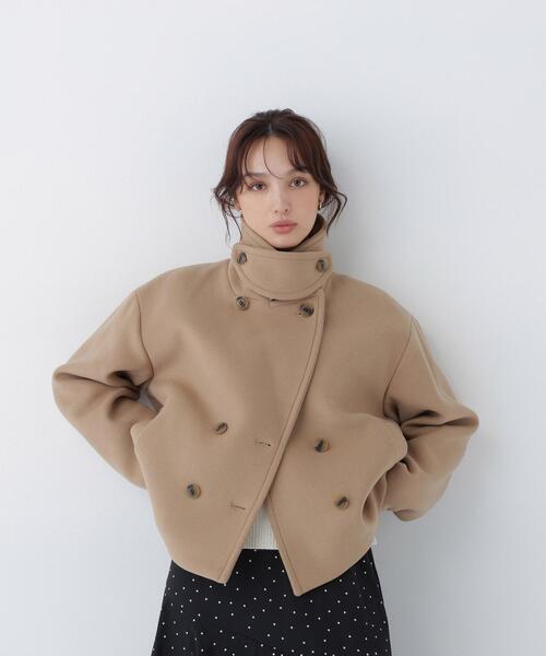NATURAL BEAUTY BASIC(ナチュラルビューティーベーシック)の「【FABRICA】ショートPコート(ピーコート・レディース・ダークブラウン/ブラック/キャメル・FREE)」の14枚目の写真