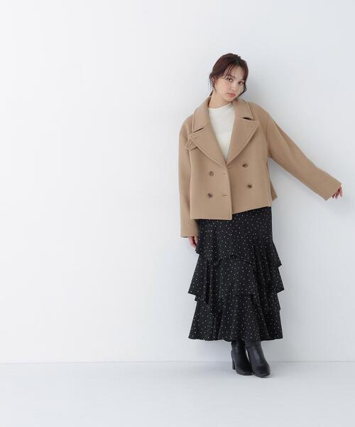 NATURAL BEAUTY BASIC(ナチュラルビューティーベーシック)の「【FABRICA】ショートPコート(ピーコート・レディース・ダークブラウン/ブラック/キャメル・FREE)」の17枚目の写真