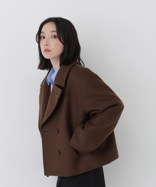 NATURAL BEAUTY BASIC(ナチュラルビューティーベーシック)の「【FABRICA】ショートPコート(ピーコート・レディース・ダークブラウン/ブラック/キャメル・FREE)」の22枚目の写真