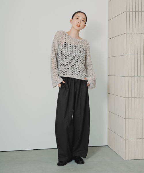 LEPSIM(レプシィム)の「不織布メッシュニット長袖プルオーバー 1057176(ニット/セーター・レディース・アイボリー/ライトピンク/ベージュ/ブラック・FREE)」の10枚目の写真