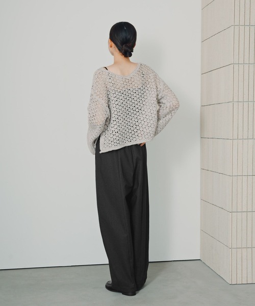 LEPSIM(レプシィム)の「不織布メッシュニット長袖プルオーバー 1057176(ニット/セーター・レディース・アイボリー/ライトピンク/ベージュ/ブラック・FREE)」の11枚目の写真