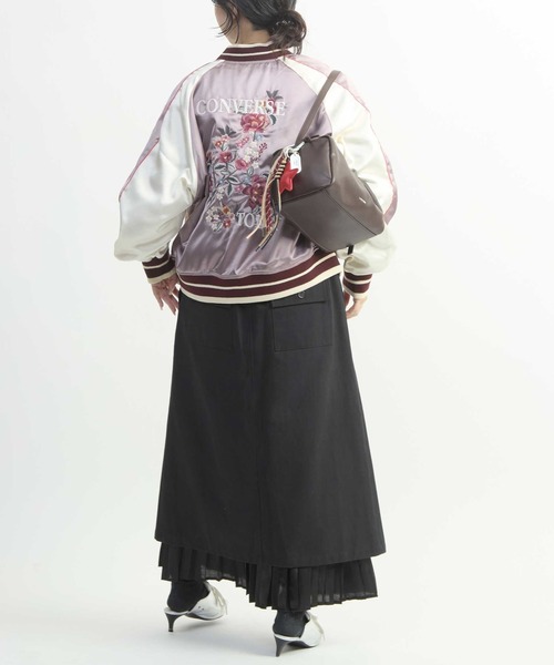 CONVERSE TOKYO(コンバーストウキョウ)の「FLOWER EMBROIDERY SOUVENIR JACKET(ブルゾン・レディース・ピンク/ボルドー/グレー・FREE)」の9枚目の写真