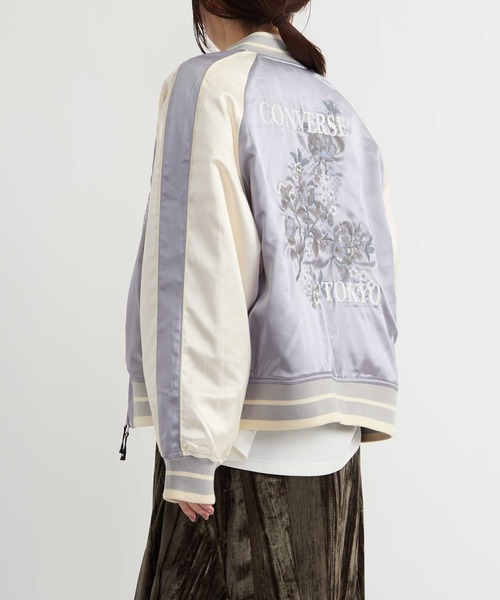 CONVERSE TOKYO(コンバーストウキョウ)の「FLOWER EMBROIDERY SOUVENIR JACKET(ブルゾン・レディース・ピンク/ボルドー/グレー・FREE)」の11枚目の写真