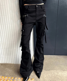 Leather Patch Pants - Black