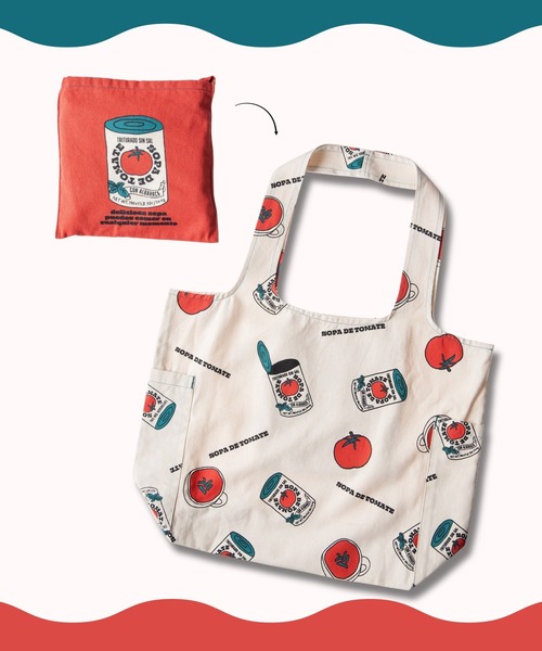 CHELSEA New York(チェルシーニューヨーク)の「PACKABLEツイルマルシェバッグ(エコバッグ/サブバッグ・レディース・ホワイト×イエロー/B/O/S/インディゴブルー/ブルー/イエロー/レッド・FREE)」の5枚目の写真