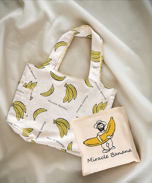 CHELSEA New York(チェルシーニューヨーク)の「PACKABLEツイルマルシェバッグ(エコバッグ/サブバッグ・レディース・ホワイト×イエロー/B/O/S/インディゴブルー/ブルー/イエロー/レッド・FREE)」の2枚目の写真