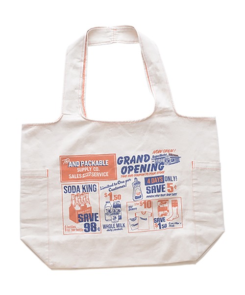 CHELSEA New York(チェルシーニューヨーク)の「PACKABLEツイルマルシェバッグ(エコバッグ/サブバッグ・レディース・ホワイト×イエロー/B/O/S/インディゴブルー/ブルー/イエロー/レッド・FREE)」の18枚目の写真