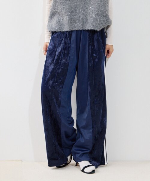 etsinta(エシンタ)の「【etsinta】リメイクベロアジャージーパンツ(その他パンツ・レディース・ネイビー/ピンク・ONE SIZE)」の9枚目の写真