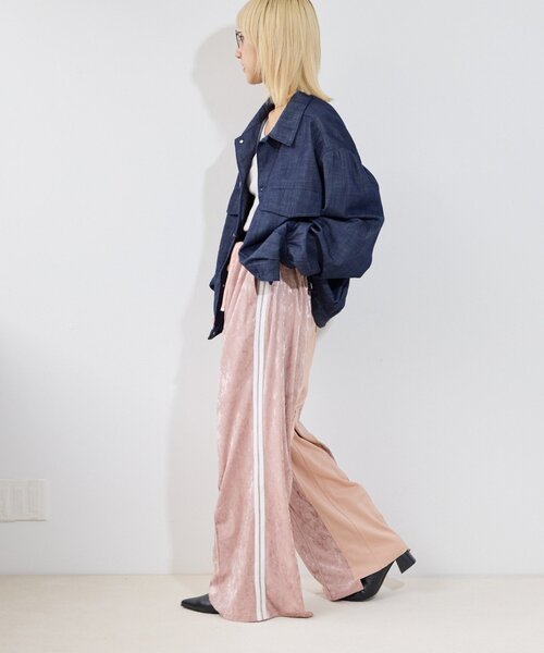 etsinta(エシンタ)の「【etsinta】リメイクベロアジャージーパンツ(その他パンツ・レディース・ネイビー/ピンク・ONE SIZE)」の17枚目の写真