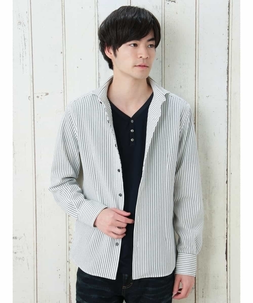 MICHEL KLEIN HOMME (ミッシェルクランオム)の「ストライプジャガードカットシャツ(シャツ/ブラウス・メンズ・ネイビー/ラベンダー/ブルー/ホワイト・MEDIUM/X-LARGE/LARGE)」の7枚目の写真