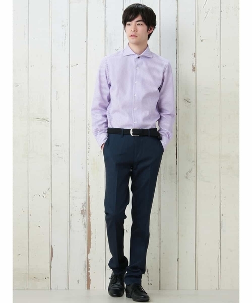 MICHEL KLEIN HOMME (ミッシェルクランオム)の「ストライプジャガードカットシャツ(シャツ/ブラウス・メンズ・ネイビー/ラベンダー/ブルー/ホワイト・MEDIUM/X-LARGE/LARGE)」の6枚目の写真