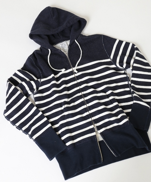 Loopwheeler ループウィラー の Loopwheeler Lowercaseツリアミボーダーzipパーカー パーカー Wear