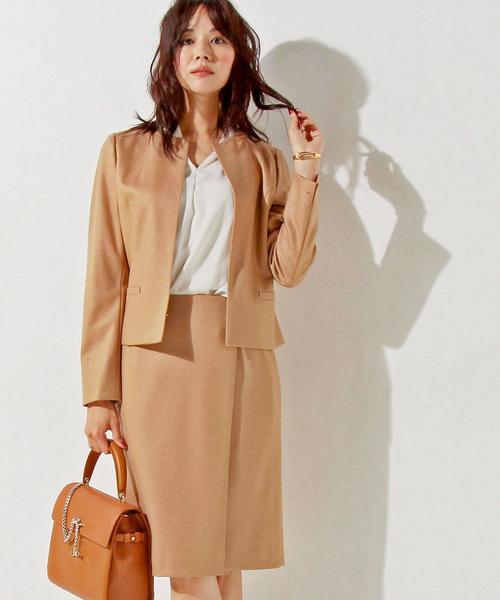 UNITED ARROWS（ユナイテッドアローズ）の「○UBBT W SMOOTH ノーカラー ジャケット◆（ノーカラージャケット・レディース・ネイビー/ライトグレー/ベージュ・40/36/38）」の2枚目の写真