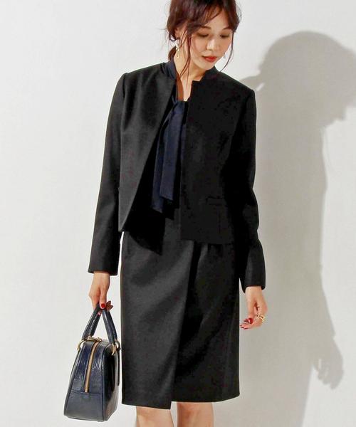 UNITED ARROWS（ユナイテッドアローズ）の「○UBBT W SMOOTH ノーカラー ジャケット◆（ノーカラージャケット・レディース・ネイビー/ライトグレー/ベージュ・40/36/38）」の3枚目の写真