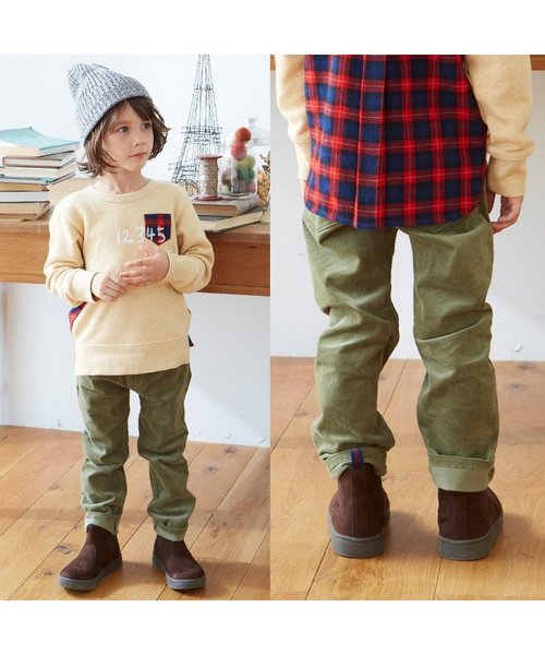 apres les cours（アプレレクール）の「ストレッチコール天パンツ(10分丈)（その他パンツ・キッズ・ネイビー/ブラウン/オレンジ/カーキ・140/110/130/80/120/100/90）」の6枚目の写真