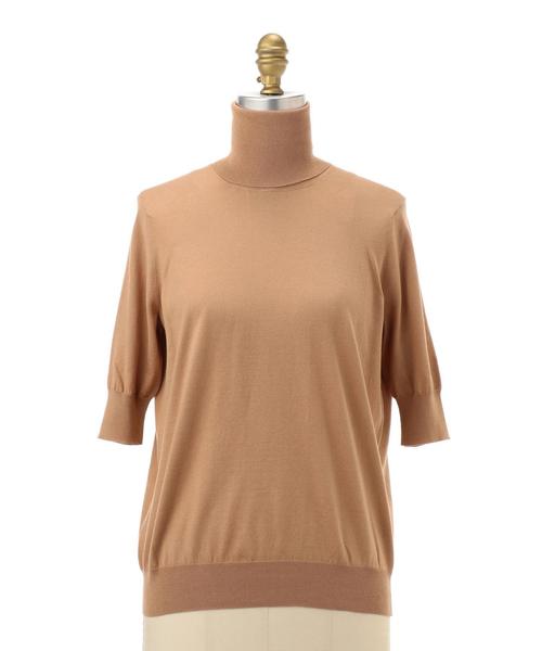 Drawer ドゥロワー 16G天竺ニット ブラウン 茶色 定価41,800円 Drawer ドゥロワー 16G天竺ニット ブラウン 茶色 定価41,800円