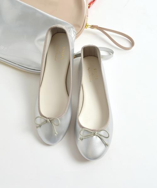 SHIPS（シップス）の「ポケッタブルバレエシューズ（レイン対応）◇（レインシューズ・レディース・ネイビー/シルバー/ベージュ系その他/レッド/ゴールド/グリーン・LARGE/SMALL/MEDIUM）」の5枚目の写真