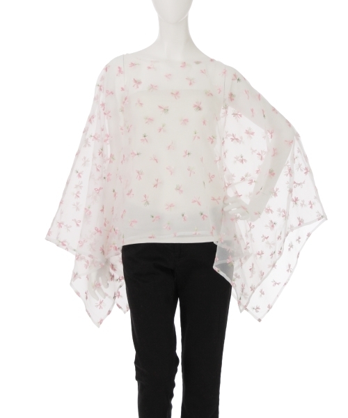 merry jenny（メリージェニー）の「おはな刺繍のスクエアＴＯＰＳ（シャツ/ブラウス・レディース・ブラック/オフホワイト・FREE）」の8枚目の写真