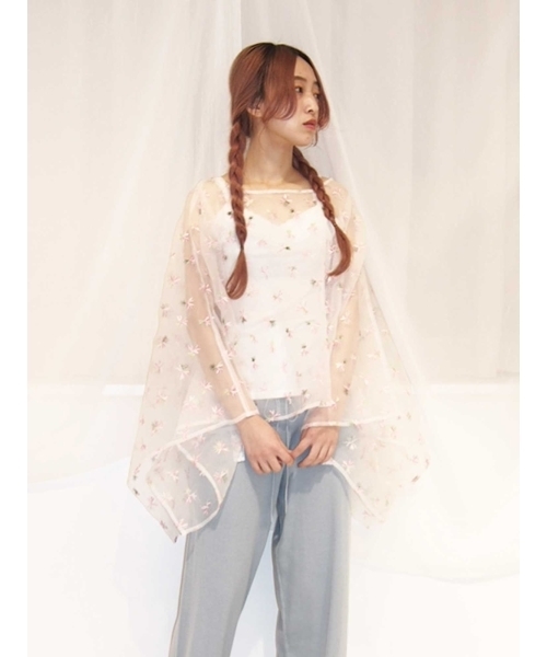 merry jenny（メリージェニー）の「おはな刺繍のスクエアＴＯＰＳ（シャツ/ブラウス・レディース・ブラック/オフホワイト・FREE）」の12枚目の写真