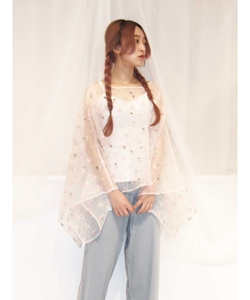 merry jenny（メリージェニー）の「おはな刺繍のスクエアＴＯＰＳ（シャツ/ブラウス・レディース・ブラック/オフホワイト・FREE）」の13枚目の写真