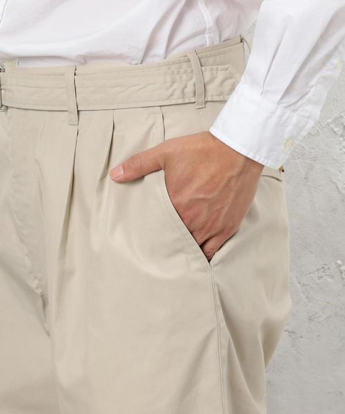 green label relaxing（グリーンレーベルリラクシング）の「OS T/C PPLN BELTED ショートパンツ ◆（その他パンツ・メンズ・ブラック/グレー/ベージュ・LARGE/SMALL/MEDIUM）」の13枚目の写真