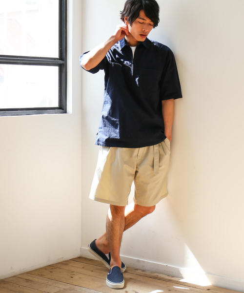 green label relaxing（グリーンレーベルリラクシング）の「OS T/C PPLN BELTED ショートパンツ ◆（その他パンツ・メンズ・ブラック/グレー/ベージュ・LARGE/SMALL/MEDIUM）」の9枚目の写真