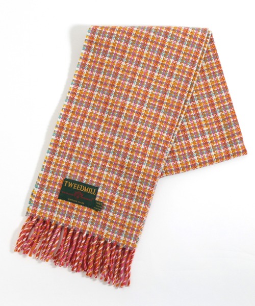 TWEED MILL（ツイードミル）の「ツイードミル 厚手マフラー 別注限定カラー（マフラー・レディース・ブラック/グレー/チェック/レッド/キャメル/クリーム/ピンク/イエロー×グレー/ホワイト×レッド/ライトブルー/レッド系/レッド系1・FREE）」の8枚目の写真