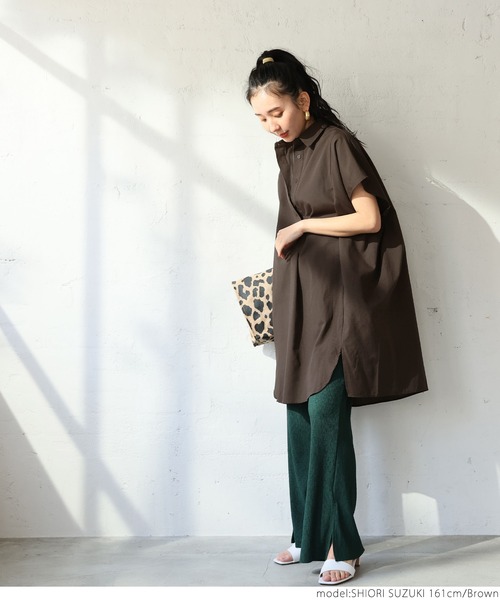 BASCO nest バスコ コットンワンピースコート シャツワンピース レッド Shop by BASCO/バスコ公式/online shop