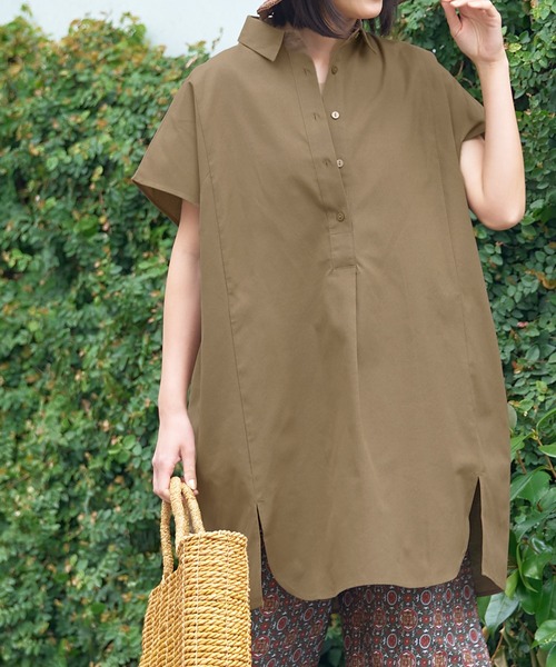 専用　DAKS 新品　難あり　定価10万半袖シャツワンピース 楽天市場】ドット柄ロングシャツワンピ シャツワンピース