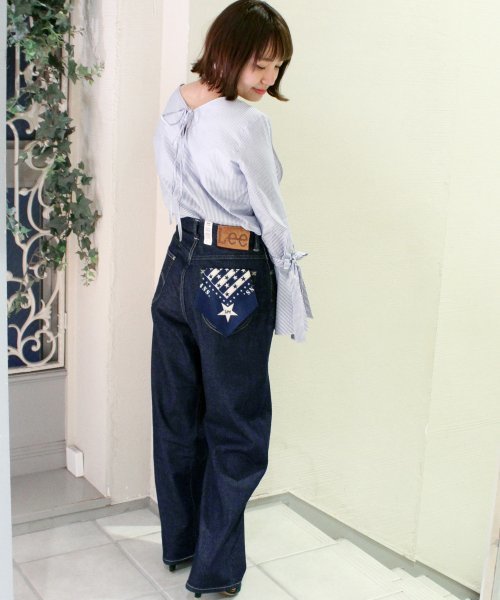 SLOBE IENA（スローブイエナ）の「LEE LOOSE FIT ストレートデニムパンツ◆（デニムパンツ・レディース・ネイビー・MEDIUM/SMALL/X-SMALL）」の15枚目の写真