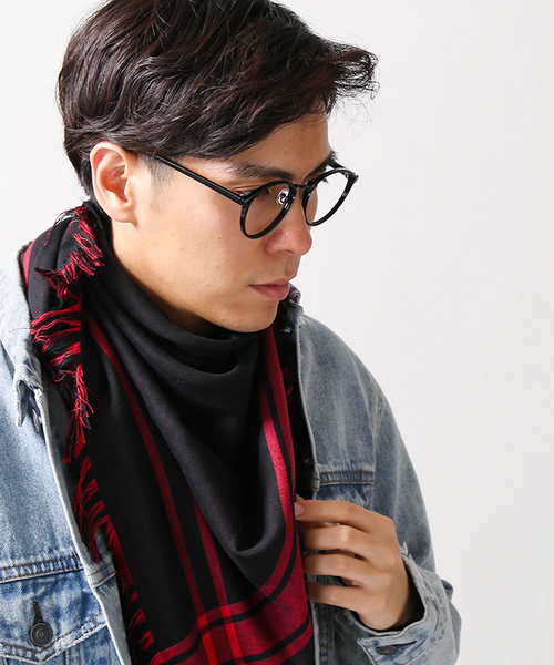 WEGO（ウィゴー）の「WEGO/リバーシブルアフガンストール（ストール/ショール・メンズ・ホワイト/パープル/レッド・FREE）」の5枚目の写真