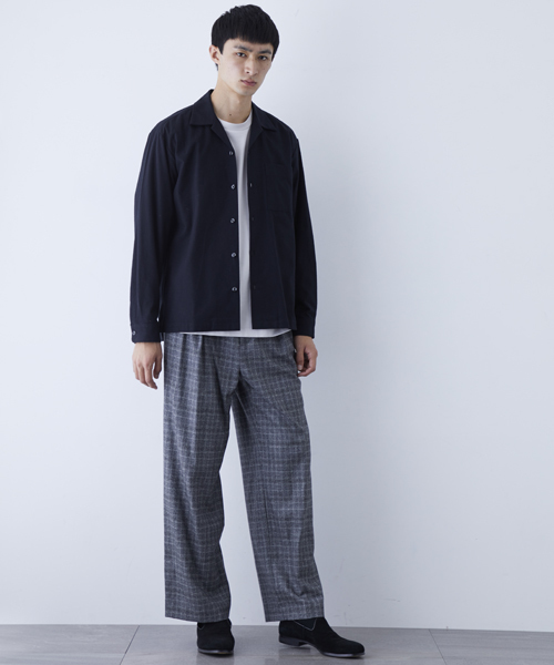 STUDIOUS(ステュディオス)の「【STUDIOUS】ファインネルオープンカラーシャツ(シャツ/ブラウス・メンズ・ブラック/カーキ/キャメル・1/2/3)」の8枚目の写真
