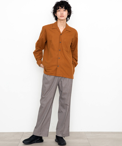 STUDIOUS(ステュディオス)の「【STUDIOUS】ファインネルオープンカラーシャツ(シャツ/ブラウス・メンズ・ブラック/カーキ/キャメル・1/2/3)」の17枚目の写真