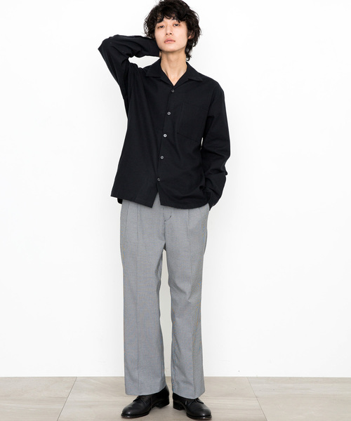 STUDIOUS(ステュディオス)の「【STUDIOUS】ファインネルオープンカラーシャツ(シャツ/ブラウス・メンズ・ブラック/カーキ/キャメル・1/2/3)」の18枚目の写真