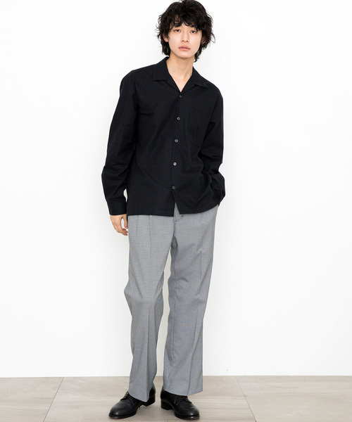 STUDIOUS(ステュディオス)の「【STUDIOUS】ファインネルオープンカラーシャツ(シャツ/ブラウス・メンズ・ブラック/カーキ/キャメル・1/2/3)」の19枚目の写真