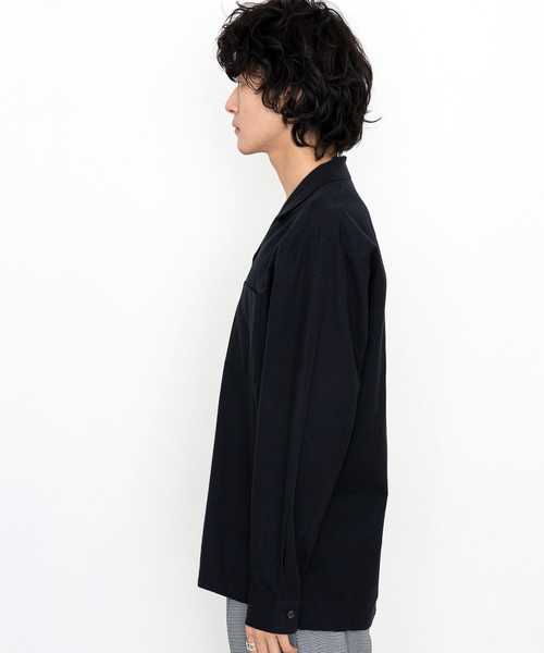 STUDIOUS(ステュディオス)の「【STUDIOUS】ファインネルオープンカラーシャツ(シャツ/ブラウス・メンズ・ブラック/カーキ/キャメル・1/2/3)」の21枚目の写真