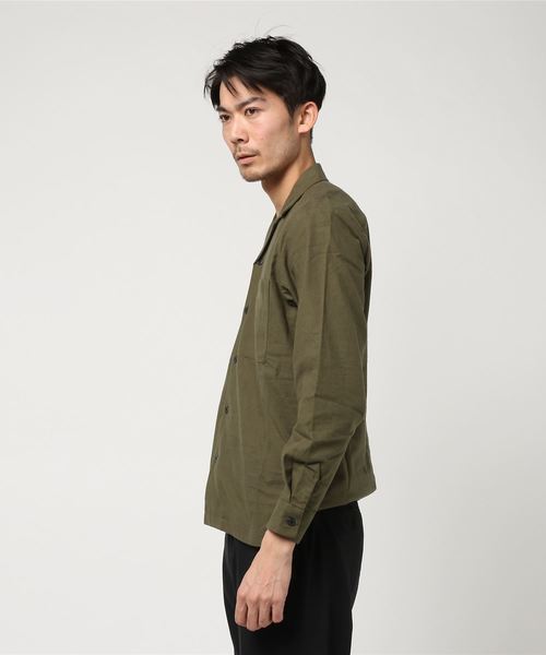 STUDIOUS(ステュディオス)の「【STUDIOUS】ファインネルオープンカラーシャツ(シャツ/ブラウス・メンズ・ブラック/カーキ/キャメル・1/2/3)」の12枚目の写真