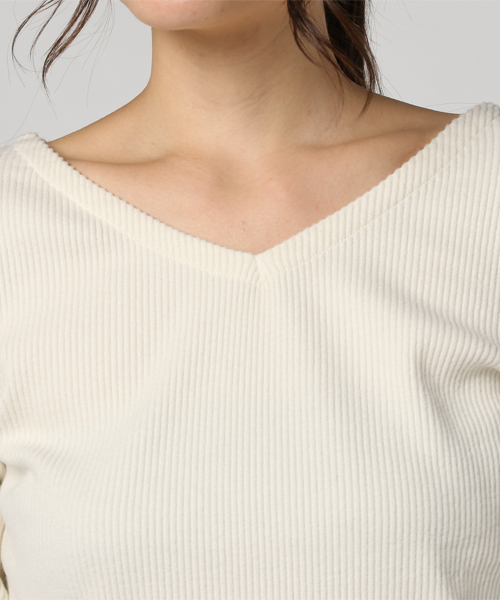 niko and...（ニコアンド）の「ウネウネリブ2WAY長袖プルオーバー【niko and ...】（ニット/セーター・レディース・ブラック/グリーン/アイボリー/ベビーピンク・MEDIUM/LARGE）」の5枚目の写真