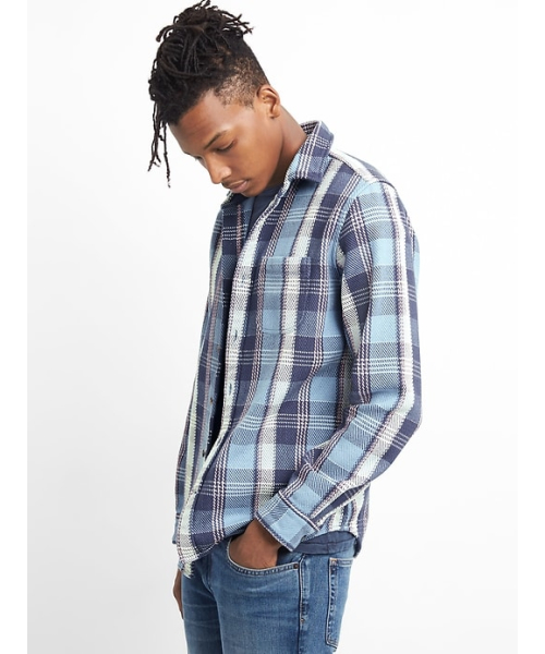 GAP（ギャップ）の「スタンダードフィット ウエスタンシャツ（ラギッドツイル）（シャツ/ブラウス・メンズ・ブルー系その他/ピンク系その他/グレー系その他/グリーン系その他・XS/M/S/L/XL/XXS）」の3枚目の写真