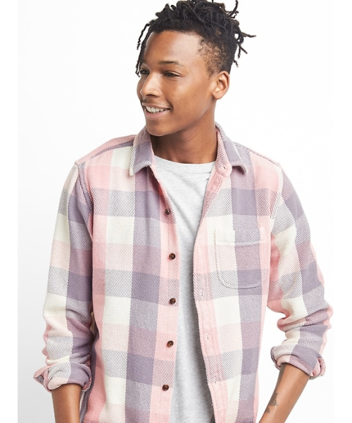 GAP（ギャップ）の「スタンダードフィット ウエスタンシャツ（ラギッドツイル）（シャツ/ブラウス・メンズ・ブルー系その他/ピンク系その他/グレー系その他/グリーン系その他・XS/M/S/L/XL/XXS）」の4枚目の写真