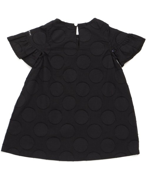 BREEZE(ブリーズ)の「ドット柄ジャガードワンピ(ワンピース・キッズ・ブラック/レッド・120/90/100/110/80/140/130)」の3枚目の写真