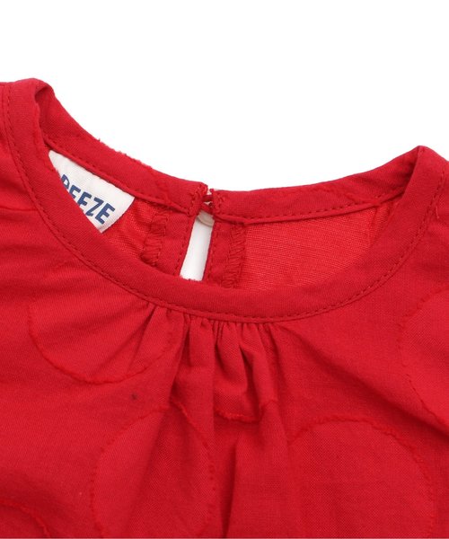 BREEZE(ブリーズ)の「ドット柄ジャガードワンピ(ワンピース・キッズ・ブラック/レッド・120/90/100/110/80/140/130)」の5枚目の写真
