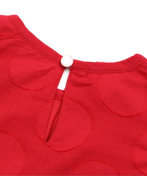 BREEZE(ブリーズ)の「ドット柄ジャガードワンピ(ワンピース・キッズ・ブラック/レッド・120/90/100/110/80/140/130)」の6枚目の写真