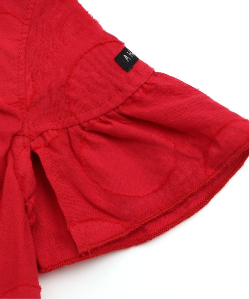 BREEZE(ブリーズ)の「ドット柄ジャガードワンピ(ワンピース・キッズ・ブラック/レッド・120/90/100/110/80/140/130)」の7枚目の写真